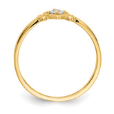 14K Aquamarine Birthstone Heart Ring